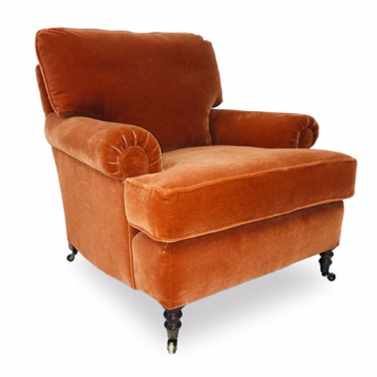 Picture of MEDIUM LOOSE CBK SHORT SCROLL ARM CHAIR