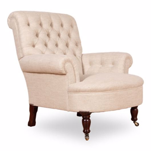 Picture of BUTTON BACK SCROLL ARM CHAIR