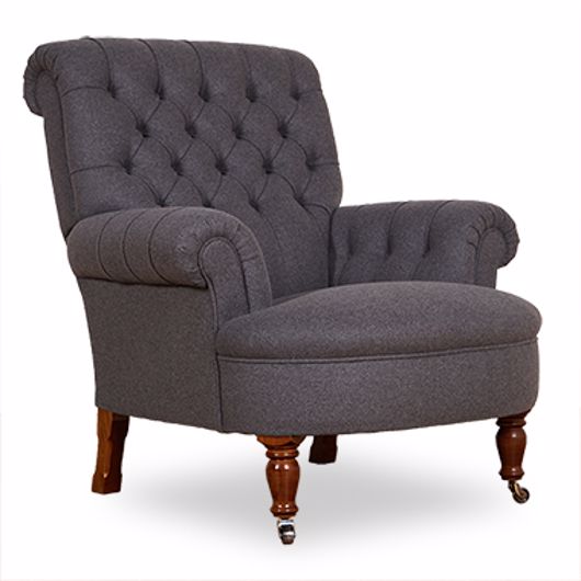 Picture of BUTTON BACK SCROLL ARM CHAIR