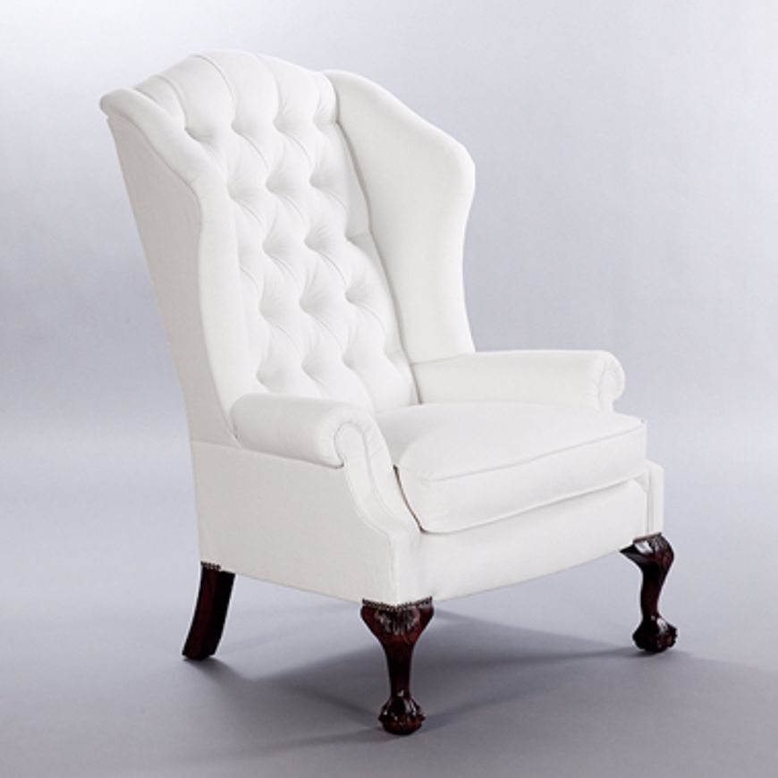 Picture of LOW SCROLL ARM WING CHAIR (BUTTONED)