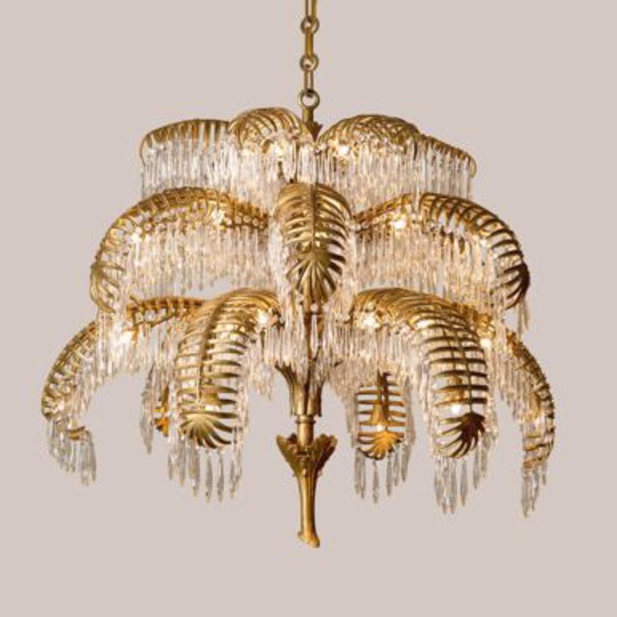 Picture of CRYSTAL PALM LEAF CHANDELIER
