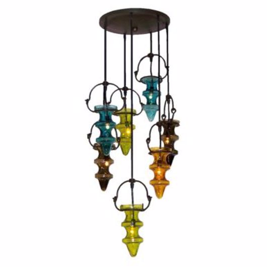 Picture of COLORED GLASS HANGING FIXTURE