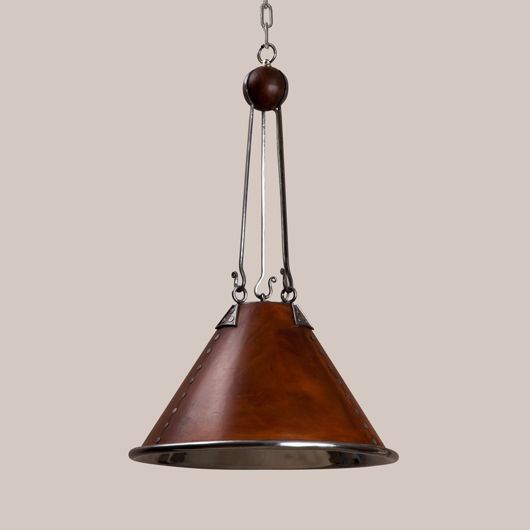 Picture of POLISHED STEEL & LEATHER THEO HANGING FIXTURE