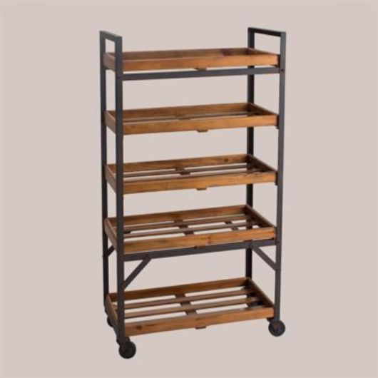 Picture of IRON & WOOD ROLLING CART