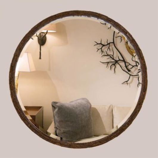 Picture of ROUND BAMBOO IRON MIRROR