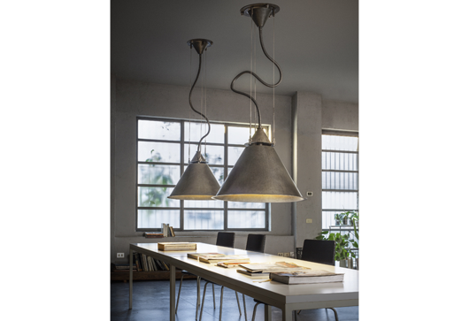 Picture of CALÀ - ANTIQUED STEEL SUSPENSIONS LAMPS