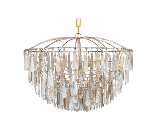 Picture of LARGE GILDED CAGE CHANDELIER WITH ROCK CRYSTAL ACCENTS