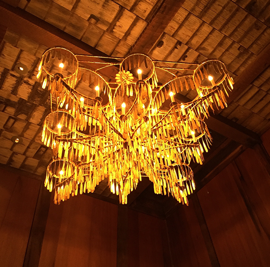 Picture of CUSTOM SQUARE MIDAS PLANK CHANDELIER