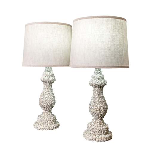 Picture of PEARLESCENT SEASHELL ENCRUSTED TABLE LAMPS
