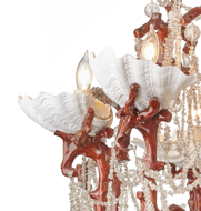 Picture of FAUX CORAL AND ROCK CRYSTAL BEAD CHANDELIER