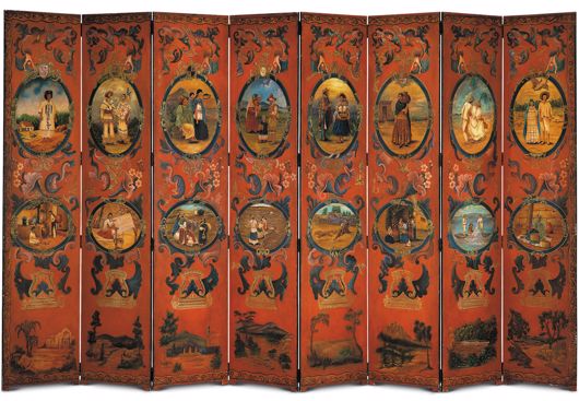 Picture of EIGHT PANEL SCREEN WITH OVALS